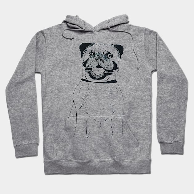 Portrait Pug Hoodie by Soundtrack Alley
